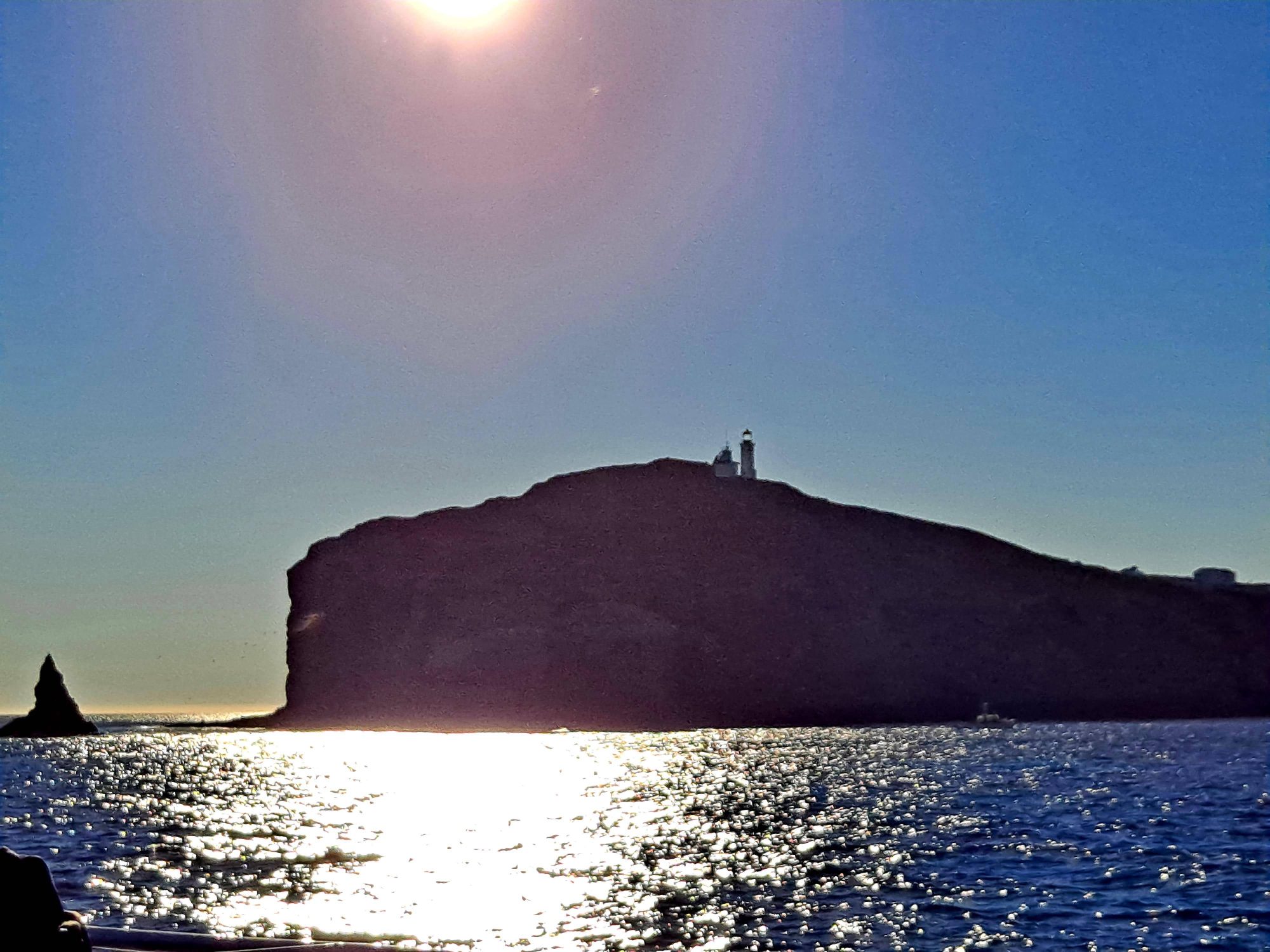 Anacapa Island with sunshine